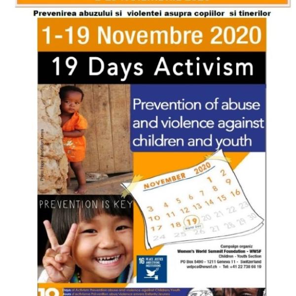 Campania 19 Zile de prevenire a abuzurilor și violențelor asupra copiilor și tinerilor 2020
