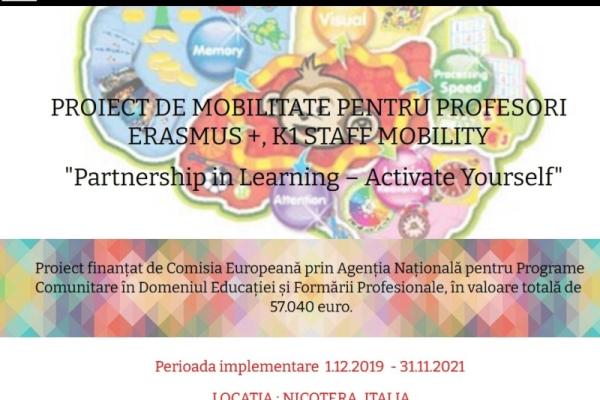 PROIECT DE MOBILITATE PENTRU PROFESORI ERASMUS +, K1 STAFF MOBILITY 